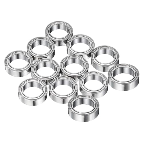 uxcell 12Pcs MR128ZZ Small Bearing, 8mm ID 12mm OD 3.5mm Width Double Shielded Deep Groove Ball Bearings for Electric Motor Skateboards 3D Printer, (ABEC 5) - size: MR128ZZ
