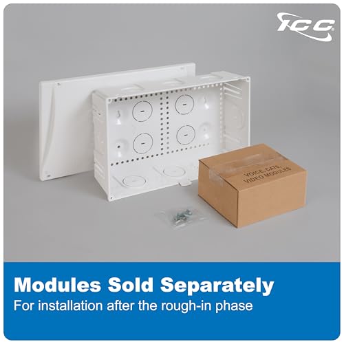 ICC 9-Inch Structured Wiring Media Enclosure with Cover, White, 1-Pack - color: Enclosure, size: 9-inch