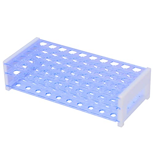stonylab Test Tube Rack, 3-Tier Detachable Blue Plastic Holder Stand Rack, for Laboratory Scientific Experiments, 5/8 inch 50-Place - size: 5/8 inch