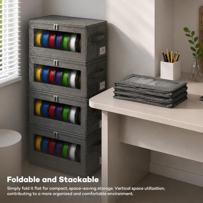 4 Pack Filament Storage Box Set with Dry Desiccants, Moisture & Dust-Proof
