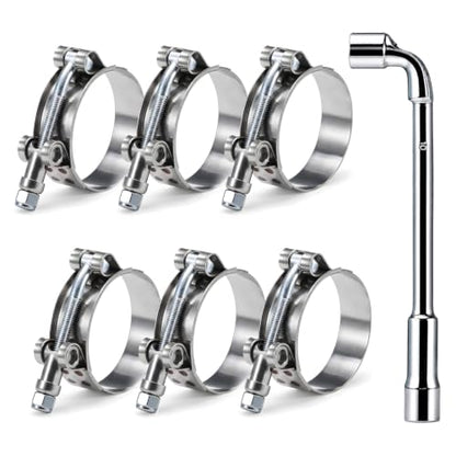 6 Pack 2.25 Inch T Bolt Hose Clamps 64-72mm, Heavy Duty Stainless Steel Turbo Clamps for Light Diesel Truck Intercooler Boost Intake Pipe - size: 64-72mm(2.25 Inch) 6PCS