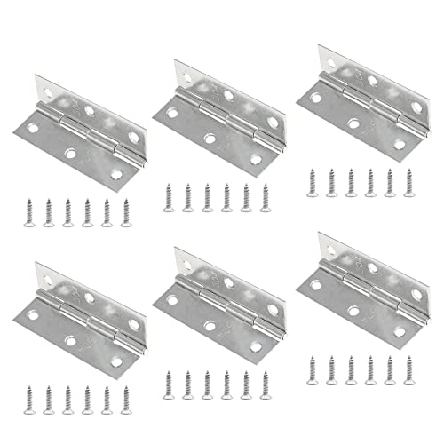 Piutouyar 6Pack 3 Inch Butt Hinge 304 Stainless Steel Mini Hinges - size: 3 Inch