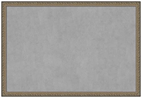 Amanti Art Silver Framed Magnetic Board, 38x26, Traditional Office Decor - size: 38"W x 26"H