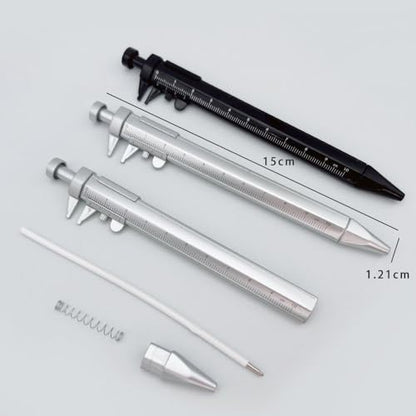 (4 pcs) novelty writing pen with vernier calipers, vernier caliper measuring tool Pen for student writing drawing measurement retractable, student office mapping ballpoint pen