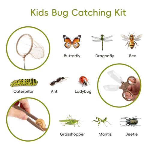 11Pcs Wooden Bug Catcher for Kids, Outdoor Toys for Kids Ages 4-8