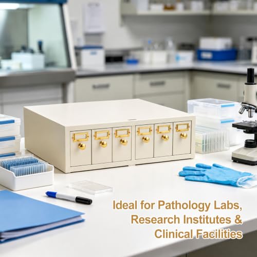 Microscope Slide Storage Cabinet, 6-Dual Slotted Drawers
