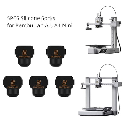 5PCS Silicone Socks for A1, 3D Printer High Temperature Resistance Hotend Nozzle Silicone Socks Cover for Bambu Lab A1/A1 Mini - style: A1