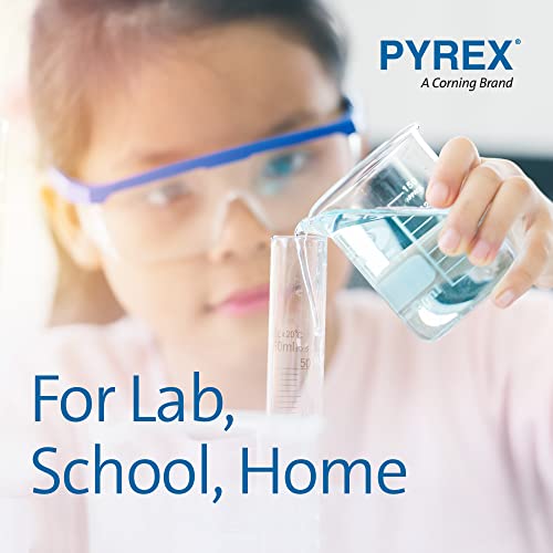 PYREX Griffin Borosilicate Glass Beaker- Low Form Graduated Measuring Beaker with Spout– Premium Scientific Glassware for Laboratories, Classrooms or Home Use - PYREX Chemistry Glassware, 100mL, 12/Pk - size: 100 mL