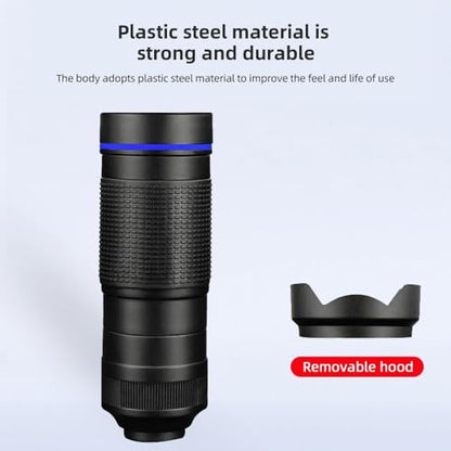 Andoer 36X Telephoto Lens Kit with Mini Tripod, Phone Clip, Holder, Lens Bag, Cleaning Cloth for Hiking, Camping, Wildlife Observation, Moon, Sports, Game, Concert Watching, Gold - color: Gold