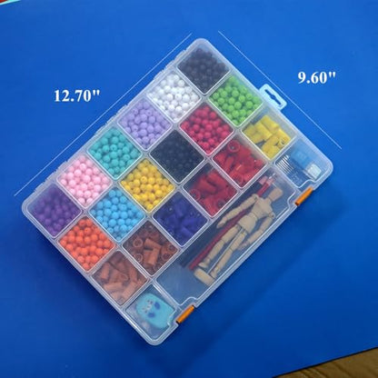 2 Pack Fixed 21 Grids Large Clear Plastic Storage Box - size: L