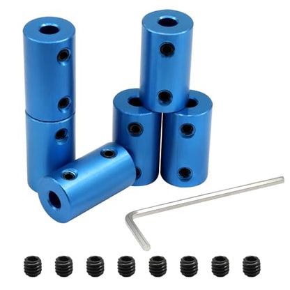 6pcs 5mm to 5mm Bore Rigid Shaft Coupler, Blue - size: 5mm to 5mm