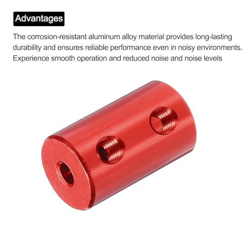 MECCANIXITY 3.17mm to 4mm Bore Rigid Coupling 20mm Length 12mm Dia M4 Aluminum Alloy Shaft Coupler Connector for 3D Printers DIY Car Boat Red, with 6pcs Coupling, 24pcs Screws, 2pcs Wrench - size: 3.17mm to 4mm