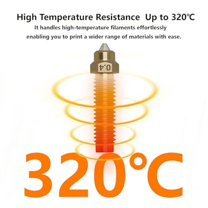 5PCS 0.4mm Nozzles for Centauri Carbon/2, 3D Printer Copper Alloy Hardened Steel Tip Hotend Nozzle Kit for Elegoo Centauri/Carbon/2/Carbon 2. - style: 0.4mm Nozzle