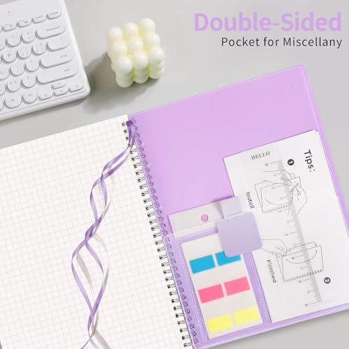 AHGXG Spiral Graph Paper Notebook, 110 Pages, A4 (8.5" x 11") - color: Purple, style: A4-Graph