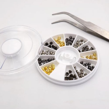 120pcs Super Mini Shank Buttons & Super Tiny Metal Charms - 3mm (1/8") Diameter for DIY Crafts, Sewing, mini Clothes Accessories Small,Project Making（4 Colors Mixed）