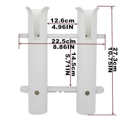 Wall Mounted Fishing Rod Holders Tubes Links Fishing Rod Holder Rack Rests (2-Pole-White) - color: 2-pole-white