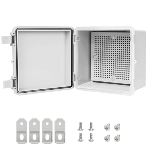 Junction Box, ABS Plastic IP65 Waterproof Dustproof Universal Electrical Enclosure Hinged Shell Outdoor and Indoor Usage Project Box, 5.9"x 5.9"x 3.5"(150x150x90mm), Grey - size: 5.9" x 5.9"x 3.5" (1pc)