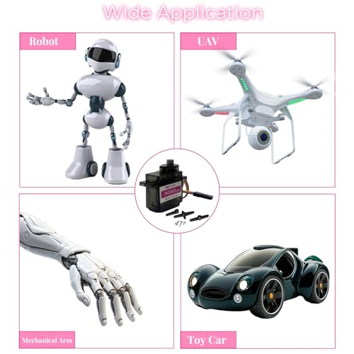 5 Pcs MG90S Servo Motor-Metal Gear 9g Micro Servo for RC Car Robot Helicopter, Mini Servos for Arduino Project(5pcs mg90s) - style: 5pcs mg90s