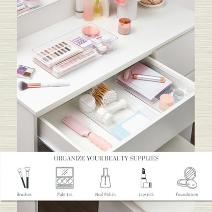 STORi SimpleSort 3-Piece Stackable Clear Drawer Organizer, 12" x 6" x 2" - size: 12x6x2"