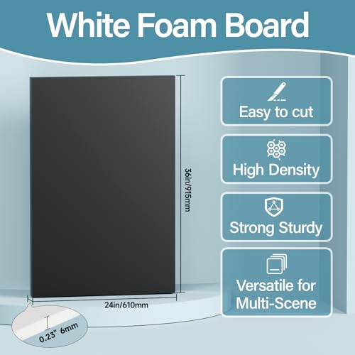4 Pack Foam Board 24"x36", 0.23 Inch Thickness Poster Board, Black - color: Black, size: 24X36