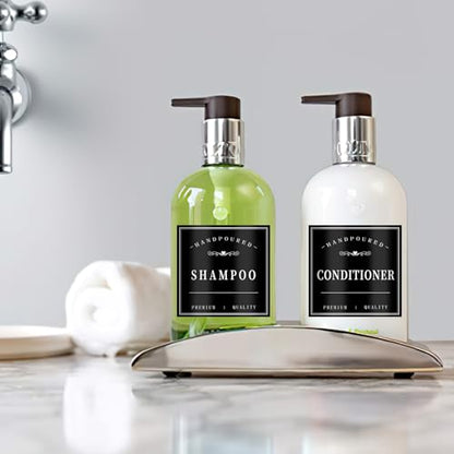 HVSWLY 12PCS Bathroom Labels for Soap Dispenser, Removable Bathroom Organization Labels, Waterproof Bottle Labels for Shampoo Conditioner Body Wash (Black) - size: 3"X3"