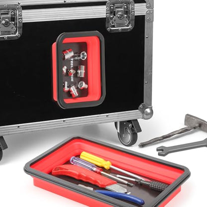 3Pcs Collapsible Magnetic Parts Tray Set with 15Lb Magnetic Pickup Pen - size: 3pcs