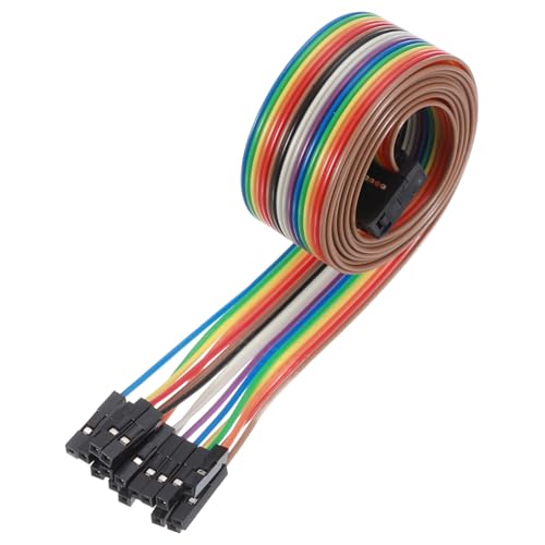 MECCANIXITY 1 Pcs IDC Rainbow Wire Flat Ribbon Cable FC-Female to 16P 39.3 Inch Length 2.54mm Pitch Breadboard Jumper Wires for Electronic Projects - size: 39.3 Inch, style: 16 Pin