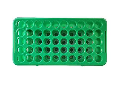 MUHWA Plastic Test Tube Rack with Silicone Pad Tubes 50 Positions 18 mm Centrifuge Tube Racks(Green) - color: Green