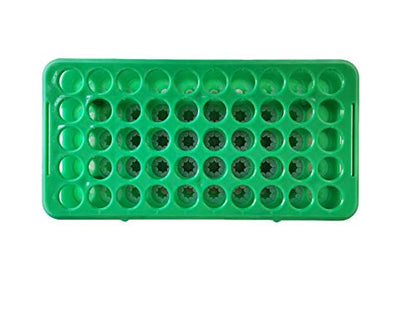 MUHWA Plastic Test Tube Rack with Silicone Pad Tubes 50 Positions 18 mm Centrifuge Tube Racks(Green) - color: Green