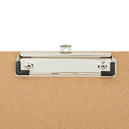 Juvale Clipboard - 11.5 x 17.4 in, Brown MDF, 4-Pack - Wood Clipboard Set with Low-Profile Metal Clip & Retractable Hook - Oversized & Portable for Drafting Board & Sketch Board Use - size: 17.4 x 11.5 Inches