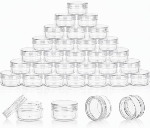 50 Count 5 Gram Sample Containers, Clear Lip Balm Jars - color: Clear