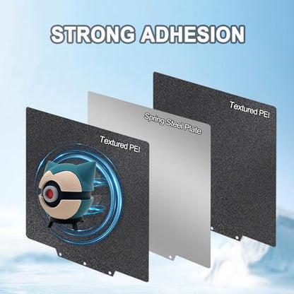 Black PEI Build Plate for Adventurer AD5X/5M/5M Pro, Textured PEI Spring Steel Flexible Platform Heated Bed for Neptune 3 Pro/4, Kobra, Ender 3/3 Pro/3S1/3v2, CR 20/CR 20 Pro, Ender 5/5 Pro - size: 235x235MM