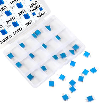 Trim Trimmer Potentiometer Assortment RM065, 3296W, 3362P, RM063 All 100Ω 1K 10K 100K 1M 200Ω 2K 20K 200K 500Ω 5K 50K