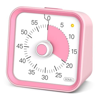Visual Timer for Kids, Cute Timer with Pause Function, Pink - color: Pink