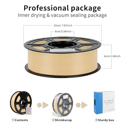 iSANMATE ASA Filament 1.75mm Beige 1KG, UV & Weather Resistant 3D Printer Filament Perfect for Outdoor Functional Parts, Dimensional Accuracy +/- 0.02mm, 1kg Spool (2.2lbs) - color: Beige