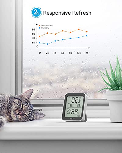 Govee Indoor Hygrometer Thermometer 2Pack H5075 with Bluetooth App Control - color: Black, size: 2 Pack