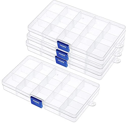 Gebildet 4pcs Transparent Plastic Storage Case, Accessory Parts Storage Box for Tiny Bead, Pills, Herbs and Other Small Items - size: 17.3×9.8×2.3cm