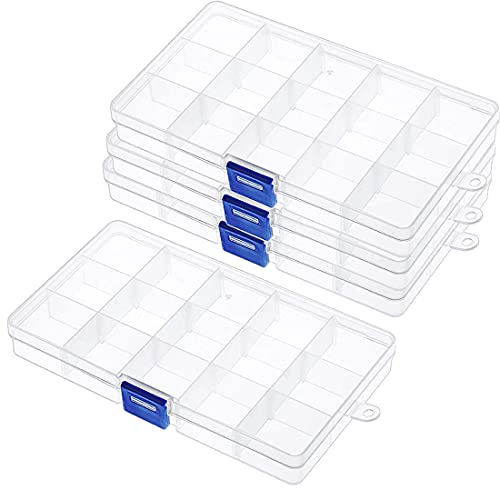 Gebildet 4pcs Transparent Plastic Storage Case, Accessory Parts Storage Box for Tiny Bead, Pills, Herbs and Other Small Items - size: 17.3×9.8×2.3cm