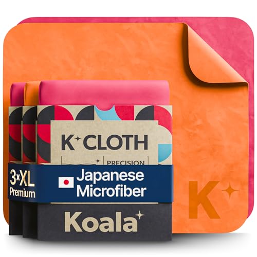 Koala Lens Cleaning Cloth | Japanese Microfiber | Pink & Orange (Pack of 3) - color: Pink / Orange, size: 3 Pack (XL)