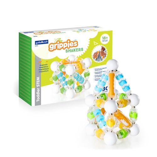 Guidecraft Grippies Shakers - 30 Piece Magnetic Building Set, Sensory Exploration STEM Learning & Educational Toys for Toddlers - style: Shakers - 30 pc. set