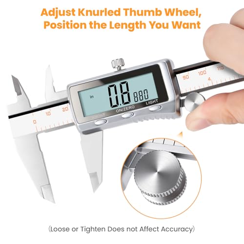 HARDELL Digital Caliper 12 Inch, Rechargeable All Metal W/Backlight Screen - size: 12 Inch