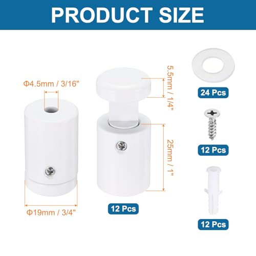 MECCANIXITY 12pcs Side Clamp Standoffs, 3/4" x 1" White Aluminum - color: White, size: 3/4" x 1"
