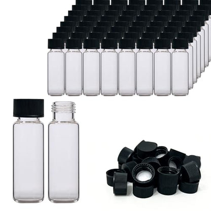 1 Dram Glass Vials, 200 Pack 4mL Clear Glass Oil Bottles with Caps - color: Clear