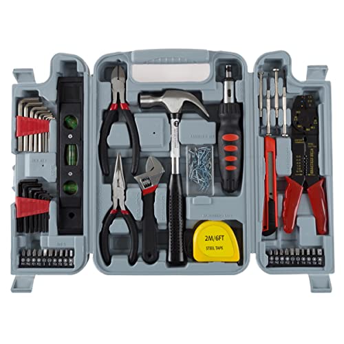 Stalwart Tool Set with Hammer, Wrenches, Drivers, Pliers, 130-Piece, Gray - size: 130 Piece