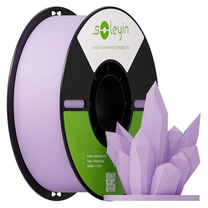 Soleyin PLA Filament 1.75mm, Neatly Wound 3D Printer Filament 1kg Spool (2.2lbs), Dimensional Accuracy ±0.02mm, Strong Toughness & No Warping, 3D Printing Filament Fit Most FDM 3D Printers,Purple - color: Purple, size: Pla