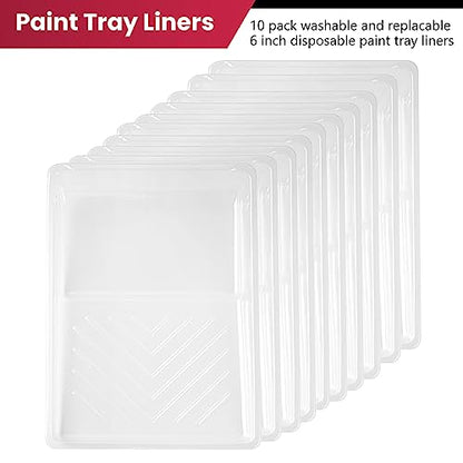 Mister Rui 6" Paint Tray 12-Pack with 4" Roller Frame & Liners - color: 6 Inch, 12 Pack