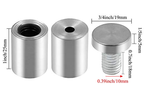 Luomorgo Stainless Steel Standoff Screws, 3/4" x 1.18", Silver, 12 Pcs - color: Silver, 12 Pcs, size: 3/4" x 1.18" / 19mm x 30mm