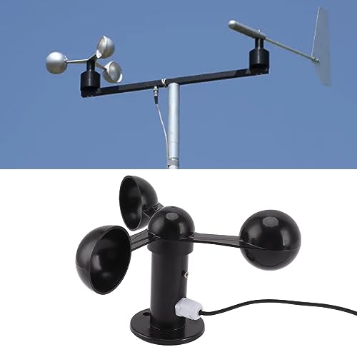Anemometer Sensor Wind Speeds Cup, Wind Speed Sensor with 8M Waterproof Cable 4cm Mounting Hole Anti Interference 3 Cups Wind Speed Detector 0‑3.8v