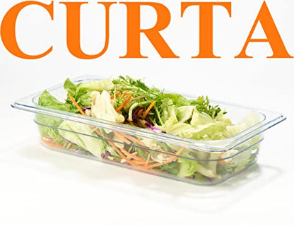 CURTA 6-Pack 1/3 Size 2.5" Deep NSF Polycarbonate Food Pans | Dishwasher & Freezer Safe Clear Container for Prep Tables, Buffet, Salad Bar, Commercial & Home Kitchen - color: 1/3 Size, size: 2-1/2" Deep
