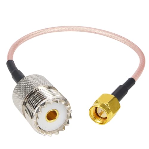 2PCS UHF Handheld Radio Cable RG316 5.9inch SMA Male to UHF Female SO239 Bulkhead Cable UHF to SMA Extension Antenna Low Loss for Yaesu Kenwood Wireless LAN Device etc - size: SMA Male to UHF Female RG316 5.9inch